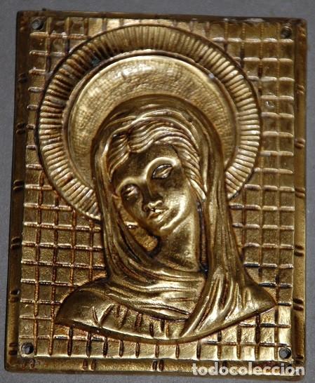Antig&uuml;edades: PLACA RELIGIOSA DE BRONCE PARA PUERTA INMACULADA CONCEPCION - Foto 1