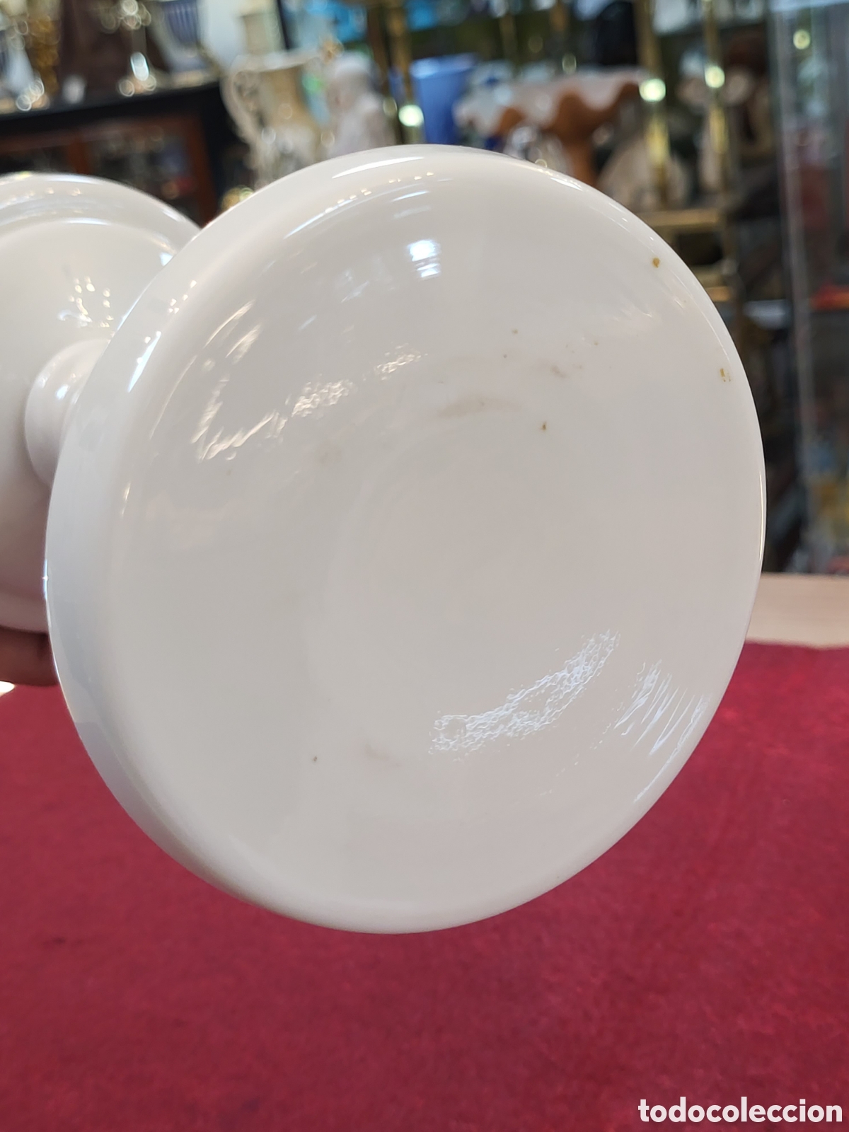 Antig&uuml;edades: ANTIGUO QUINQUE CRISTAL DE OPALINA . 45 CM - Foto 7
