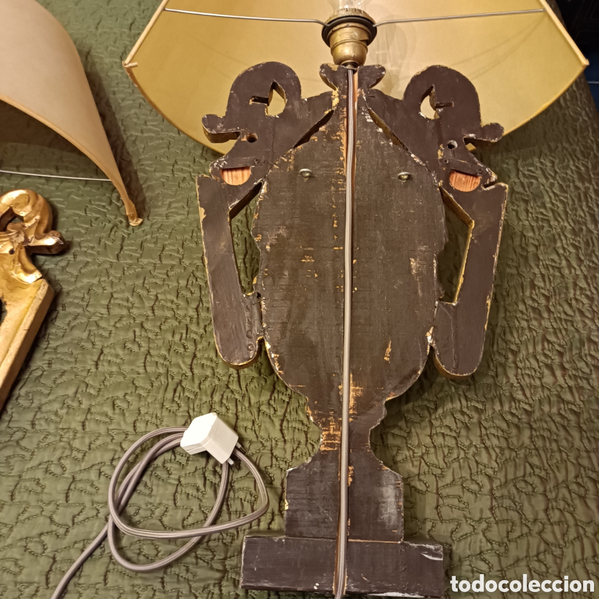 Antig&uuml;edades: Pareja de l&aacute;mparas de pared imperio en pan de oro - Foto 3