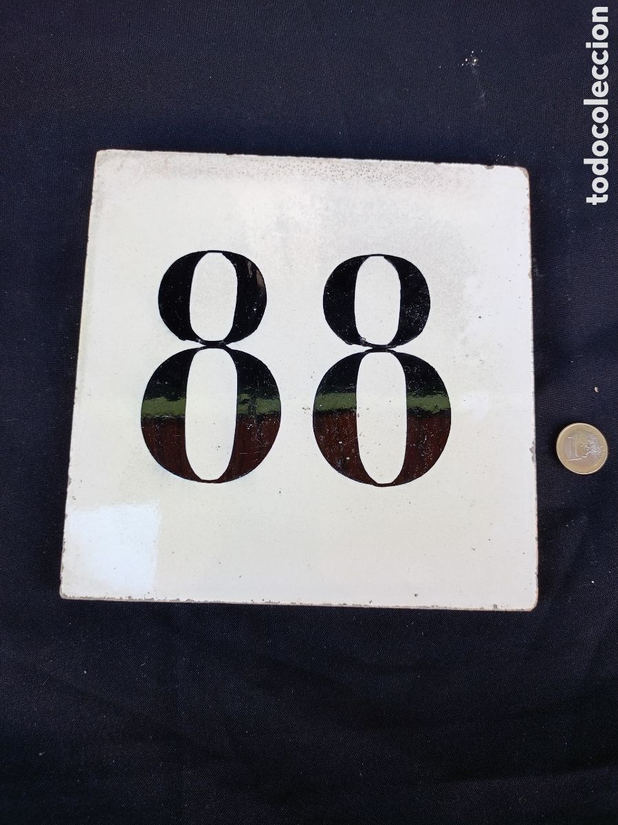 Antig&uuml;edades: AZULEJO CON N&Uacute;MERO DE CASA 88 - Foto 1