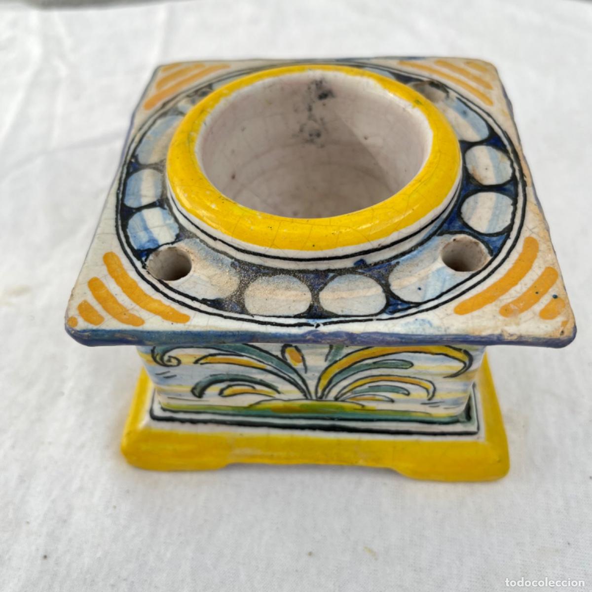 Antig&uuml;edades: Tintero Talavera de la Reina - Foto 1
