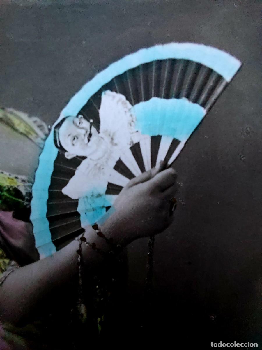 Antig&uuml;edades: ABANICO ANTIGUO PIERROT 1907 + POSTAL - Foto 7
