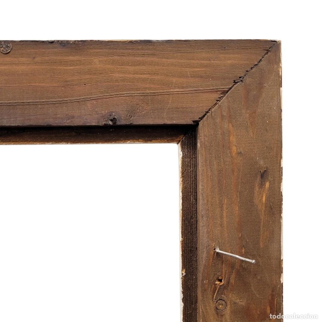 Antig&uuml;edades: Marco rectangular, madera tallada y plateada, 60s - Francia - Foto 3