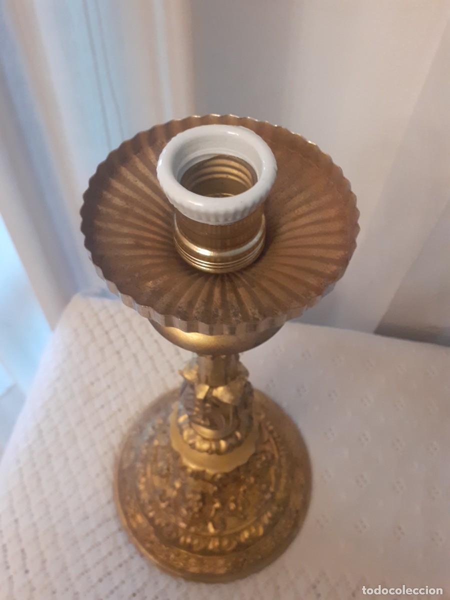Antig&uuml;edades: L&aacute;mpara de mesa bronce - Foto 7