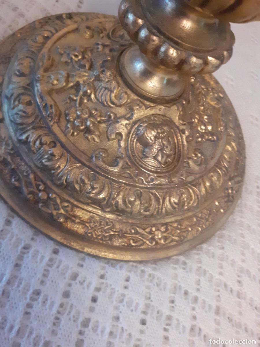 Antig&uuml;edades: L&aacute;mpara de mesa bronce - Foto 9
