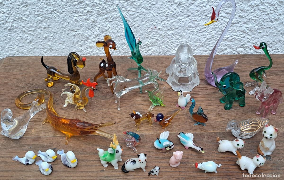 Antig&uuml;edades: Lote de 33 animales de cristal - Foto 2