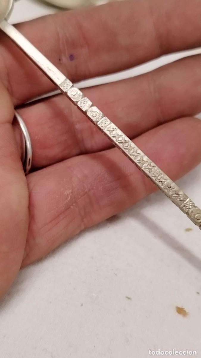 Antig&uuml;edades: Pareja de antiguas cucharas,de postre alargadas - Foto 4