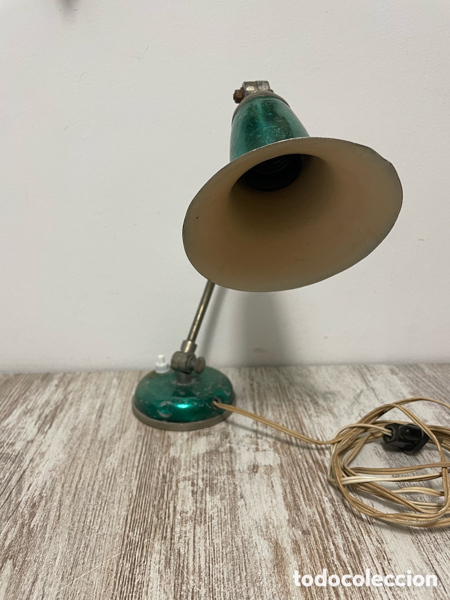 Antig&uuml;edades: FLEXO LAMPARA A&Ntilde;OS 30 VERDE STEAMPUNK - Foto 6