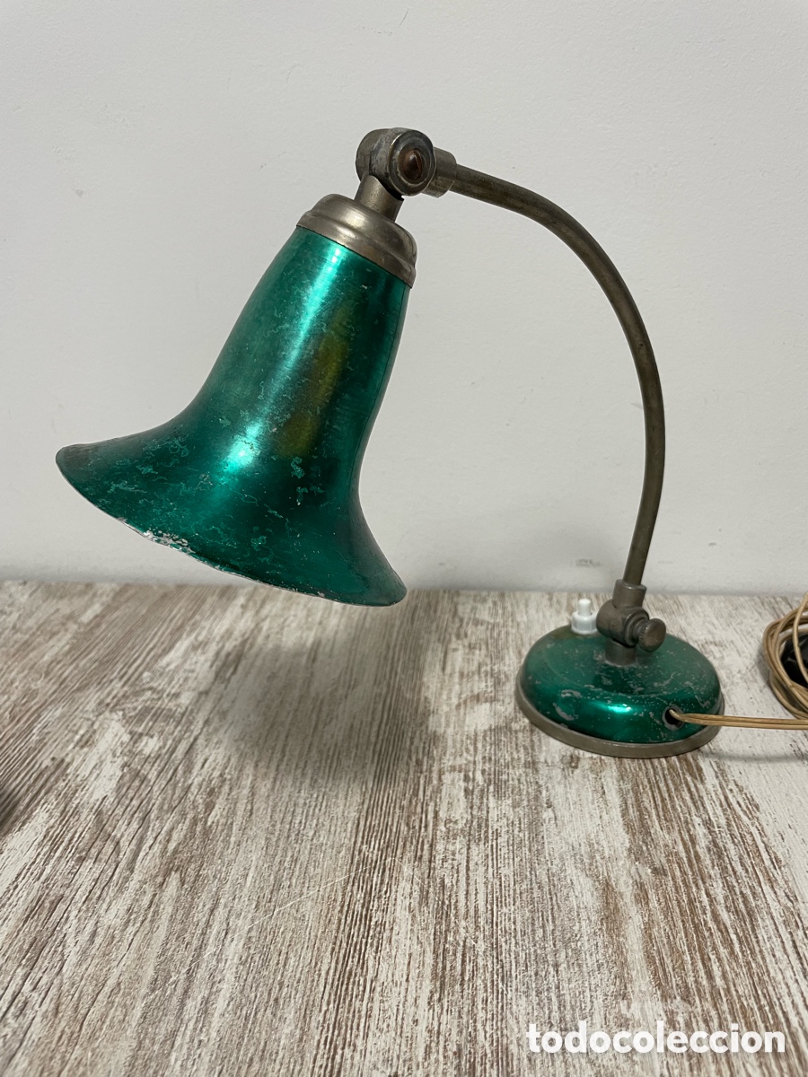 Antig&uuml;edades: FLEXO LAMPARA A&Ntilde;OS 30 VERDE STEAMPUNK - Foto 7