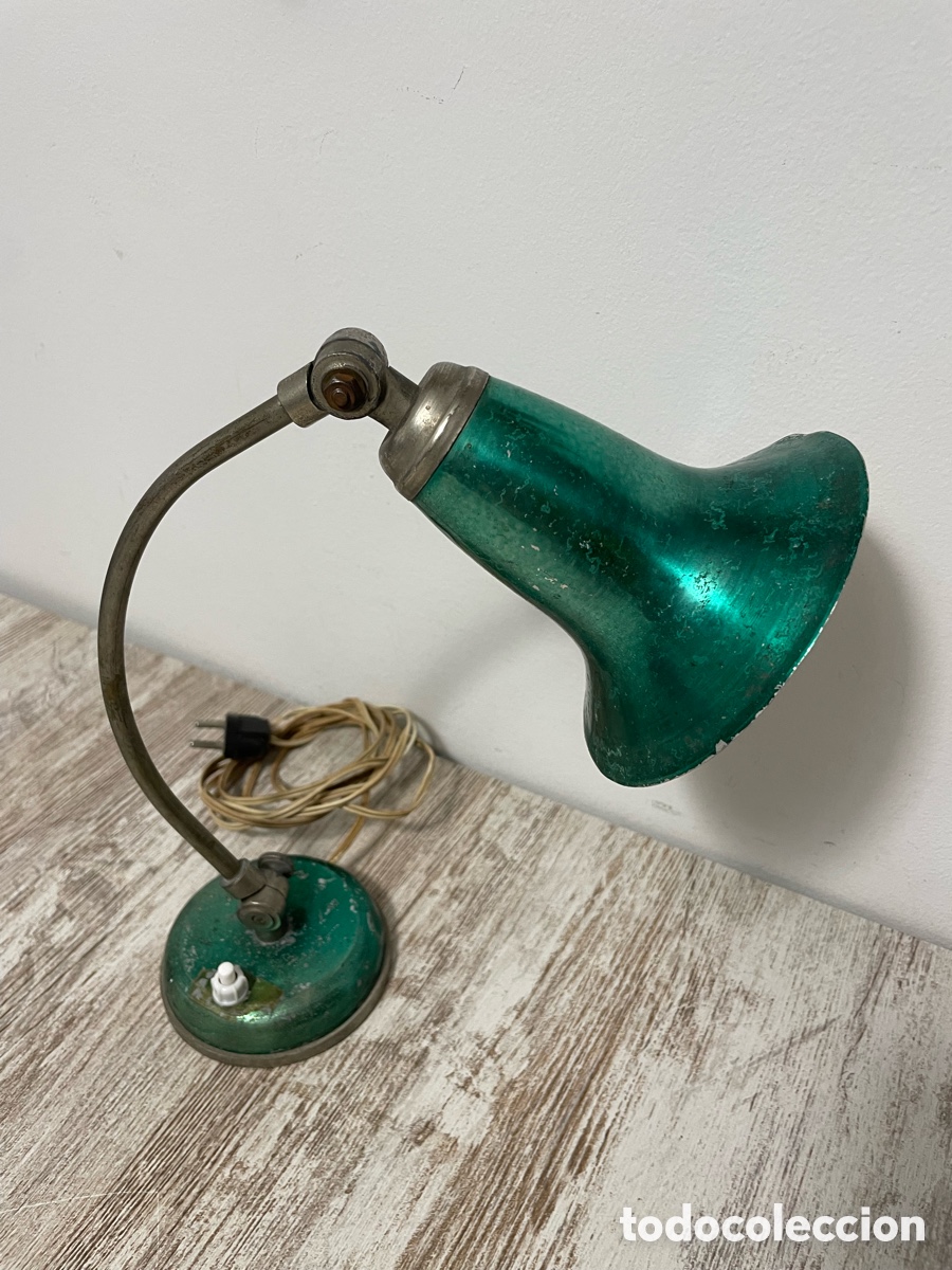 Antig&uuml;edades: FLEXO LAMPARA A&Ntilde;OS 30 VERDE STEAMPUNK - Foto 10