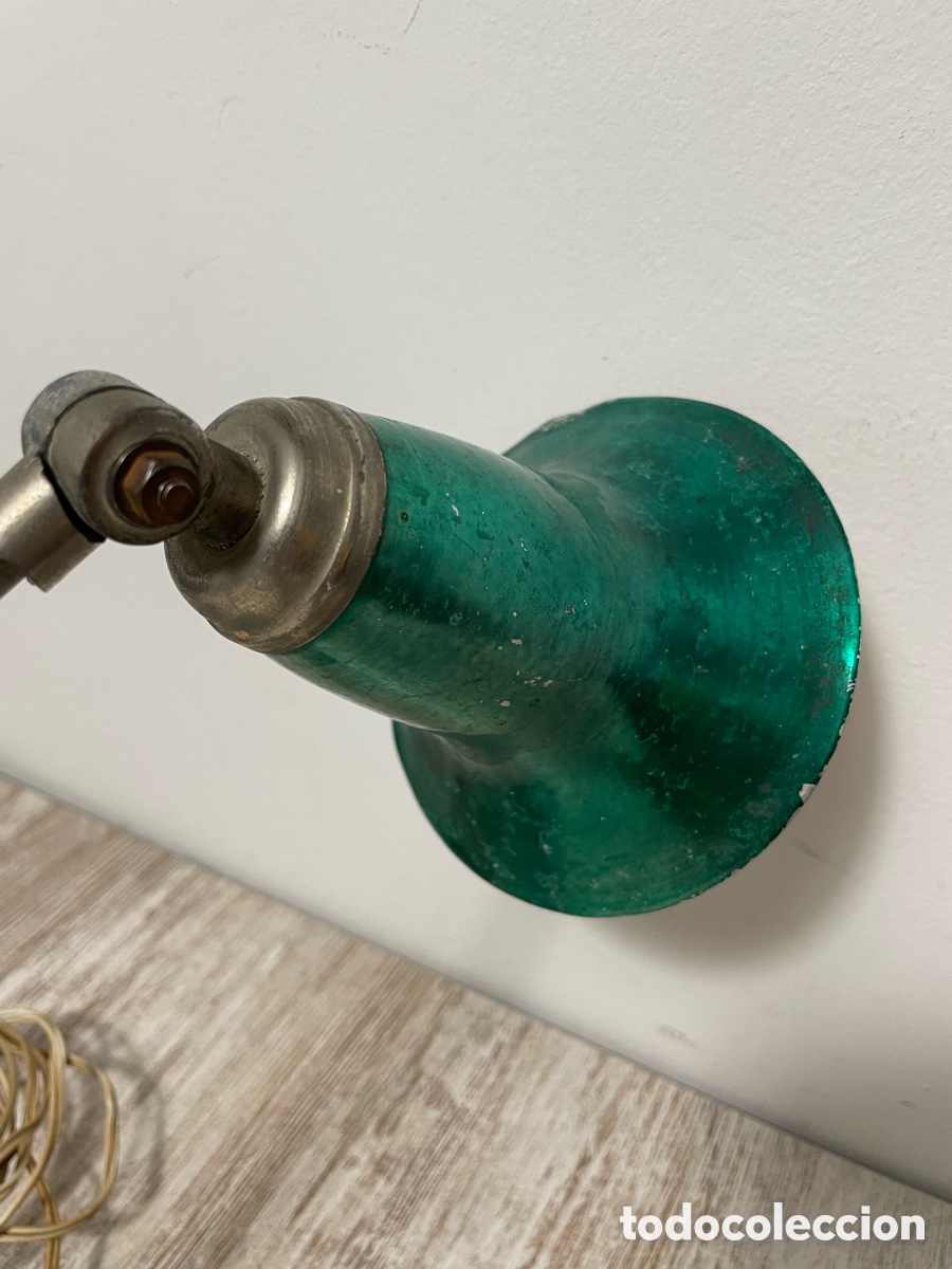 Antig&uuml;edades: FLEXO LAMPARA A&Ntilde;OS 30 VERDE STEAMPUNK - Foto 13