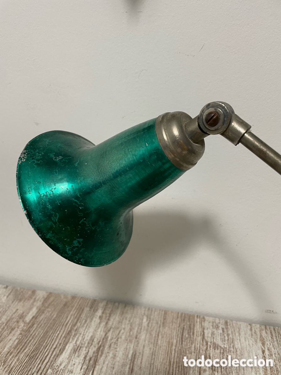 Antig&uuml;edades: FLEXO LAMPARA A&Ntilde;OS 30 VERDE STEAMPUNK - Foto 14