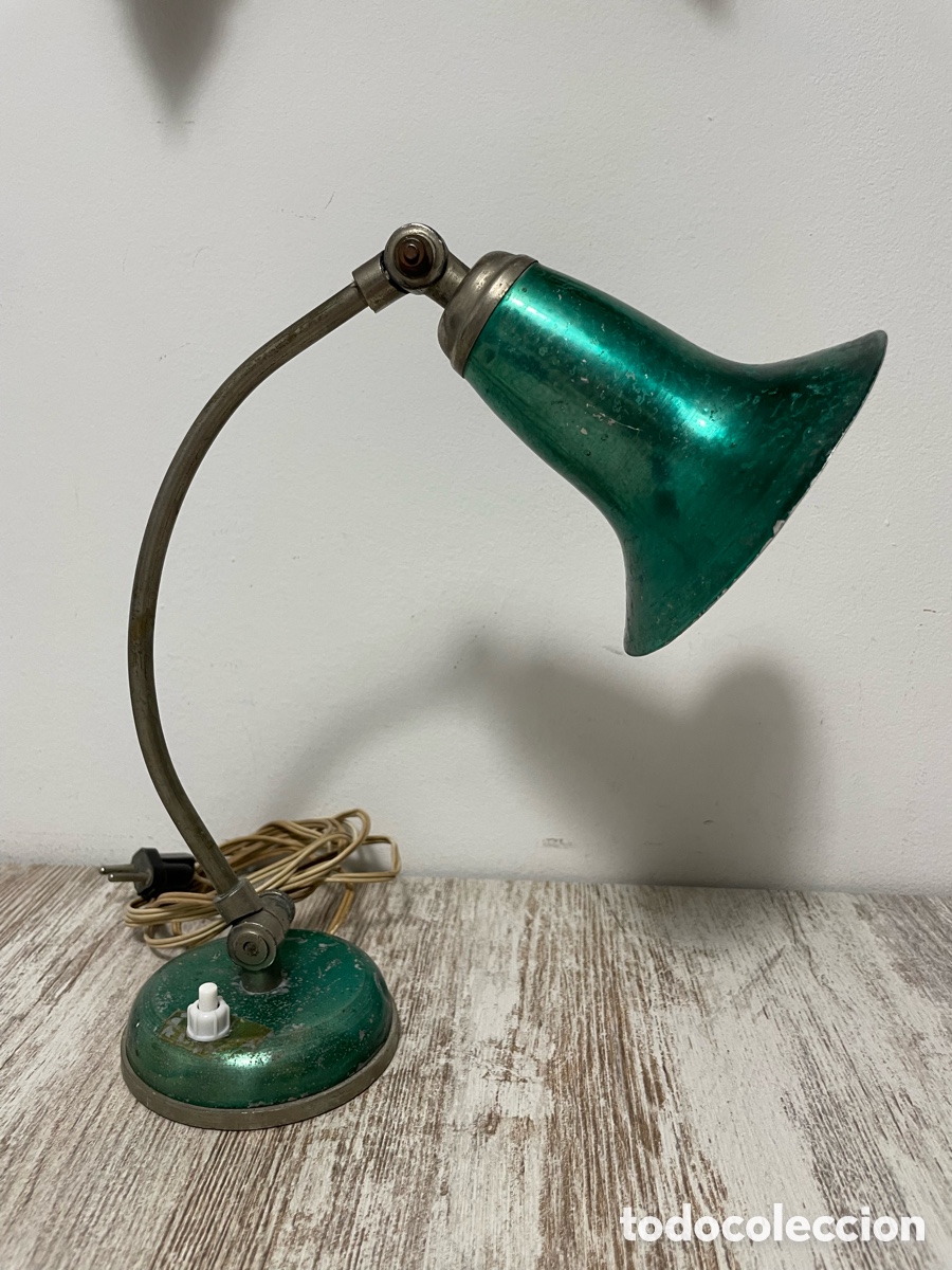 Antig&uuml;edades: FLEXO LAMPARA A&Ntilde;OS 30 VERDE STEAMPUNK - Foto 1
