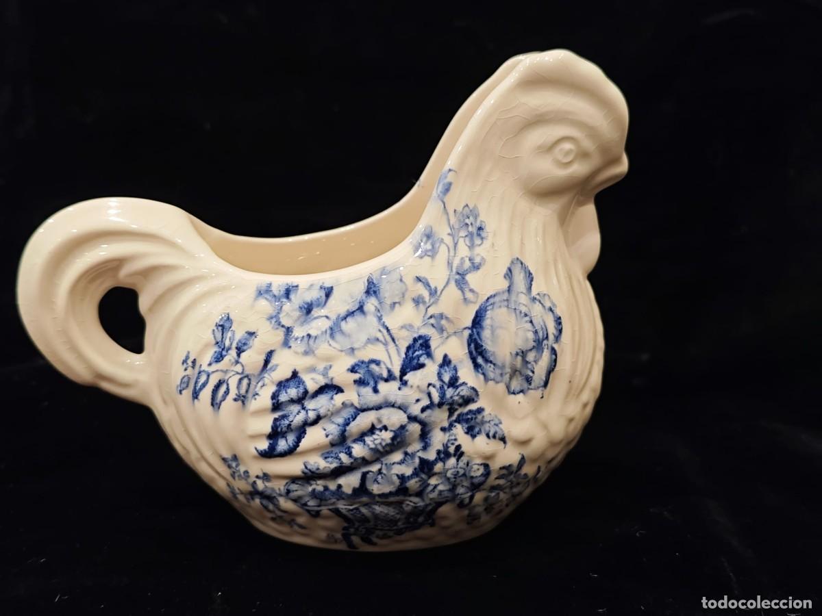 Antig&uuml;edades: Lechera inglesa forma gallina Crown Devon - Foto 3