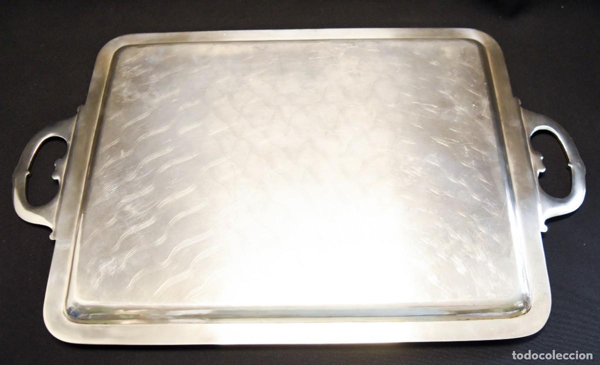 Antig&uuml;edades: Bandeja de gran tama&ntilde;o y peso - Plata - Foto 6