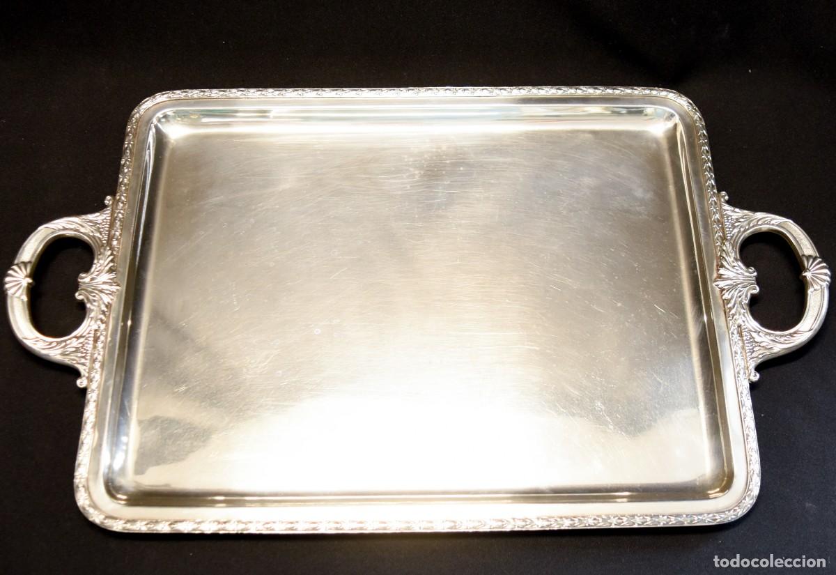 Antig&uuml;edades: Bandeja de gran tama&ntilde;o y peso - Plata - Foto 8