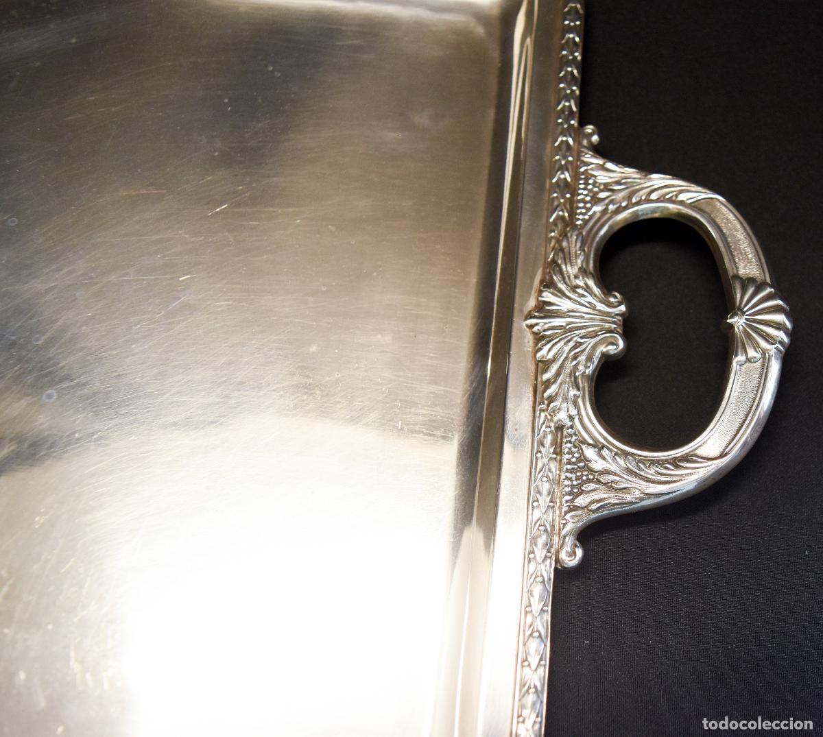 Antig&uuml;edades: Bandeja de gran tama&ntilde;o y peso - Plata - Foto 10