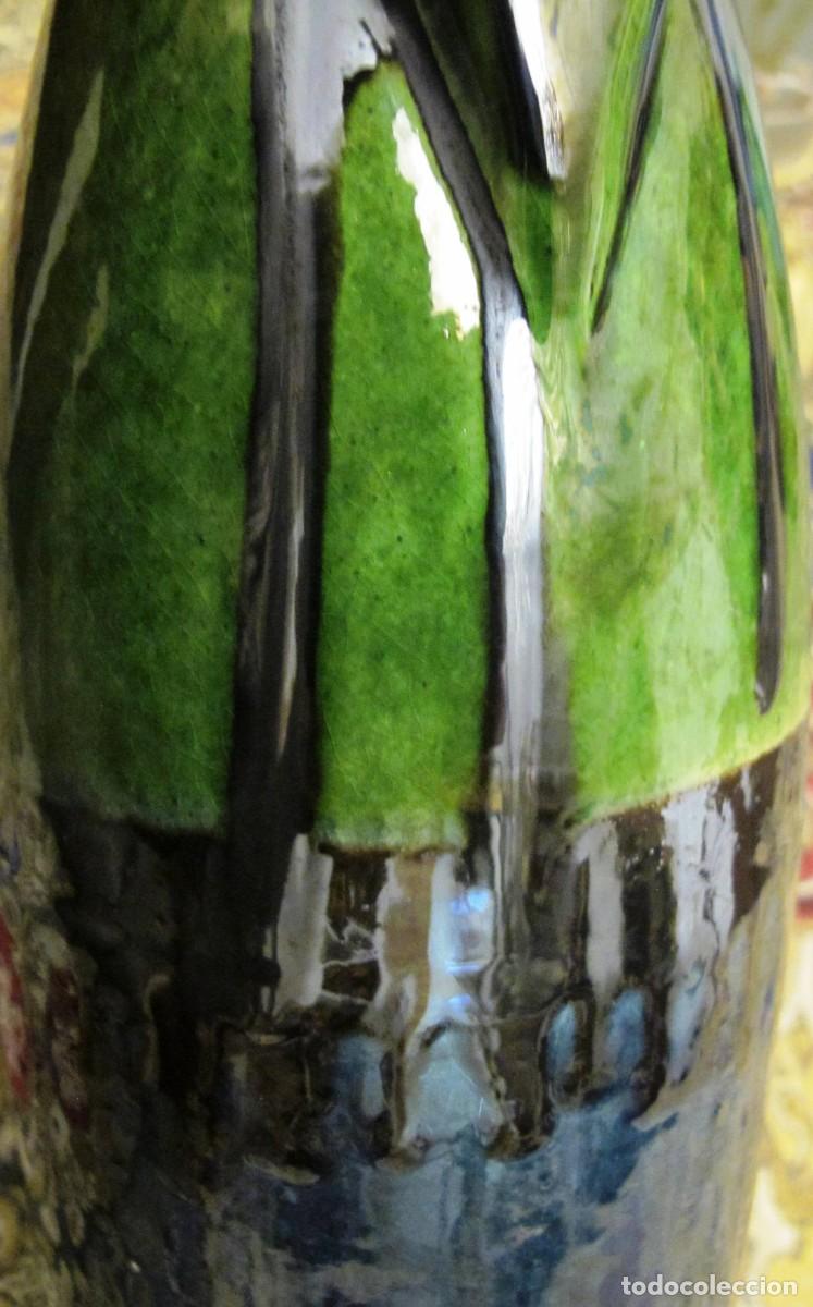 Antig&uuml;edades: BOTELLA DE CER&Aacute;MICA VERDE CON LA BASE DE PLATA - Foto 7