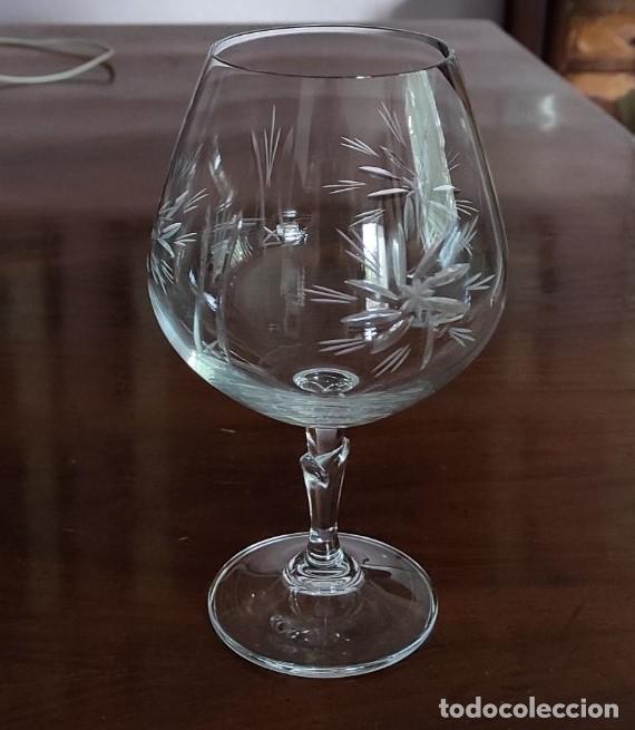 Antig&uuml;edades: JUEGO DE 6 COPAS DE CRISTAL TALLADO - Foto 1