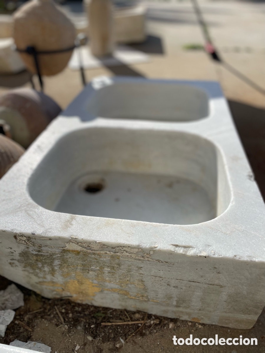 Antig&uuml;edades: Fregadero de M&aacute;rmol de 2 senos - Foto 1