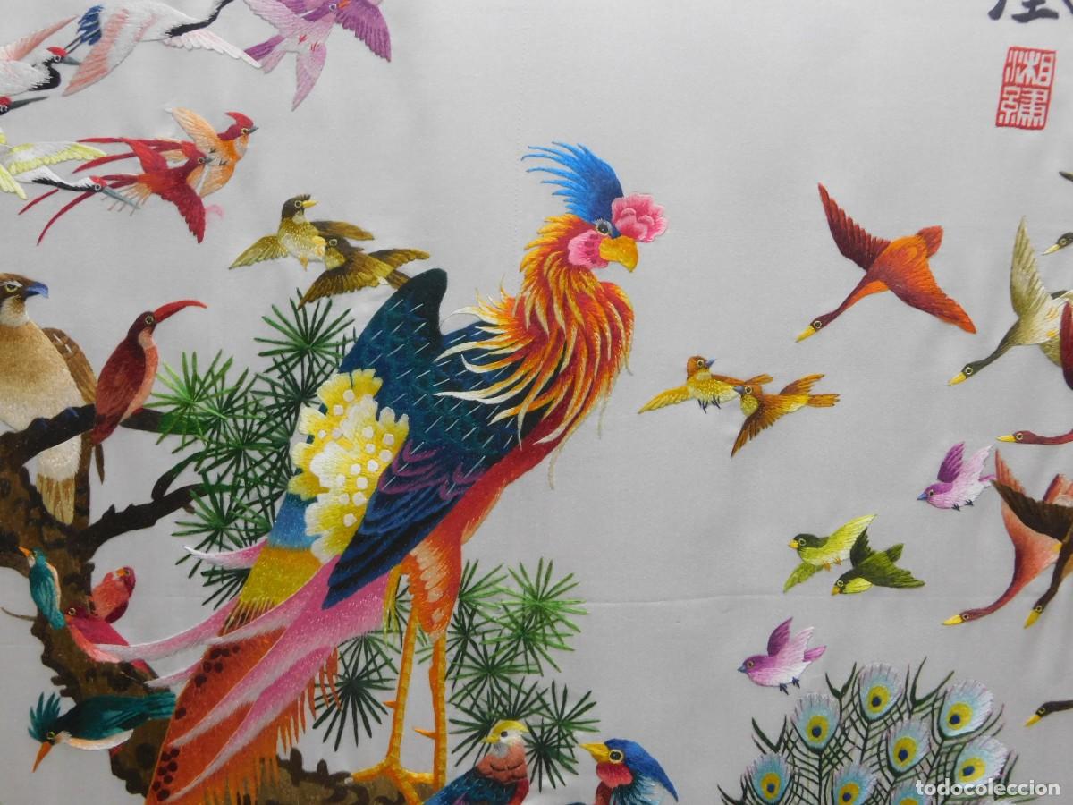 Antig&uuml;edades: BORDADO SOBRE SEDA ORIENTAL - Foto 3