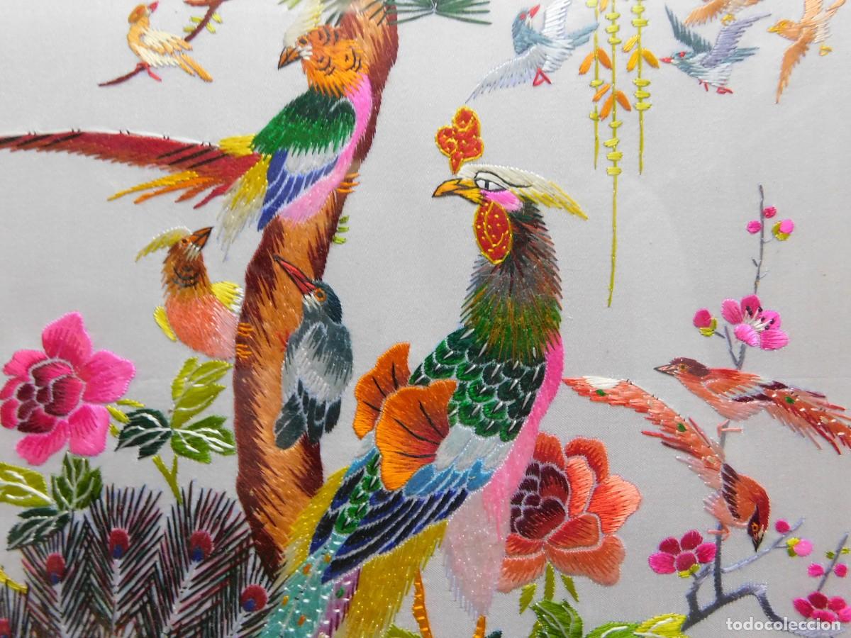 Antig&uuml;edades: BORDADO SOBRE SEDA ORIENTAL - Foto 7