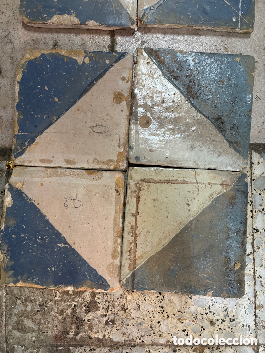 Antig&uuml;edades: 4 Azulejos S XVII ARAG&Oacute;N - Foto 1