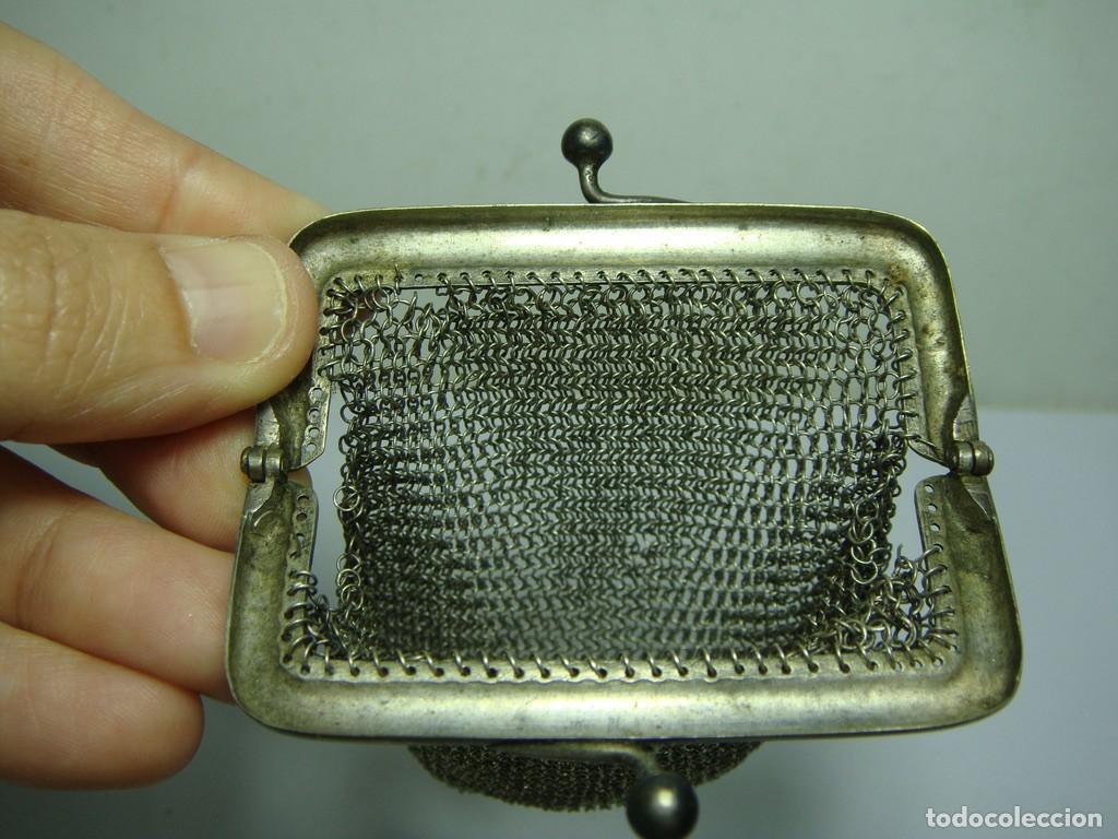 Antig&uuml;edades: Monedero de malla en PLATA con boquilla cuadrangular. Ca. 1910&ndash;1920 - Foto 2