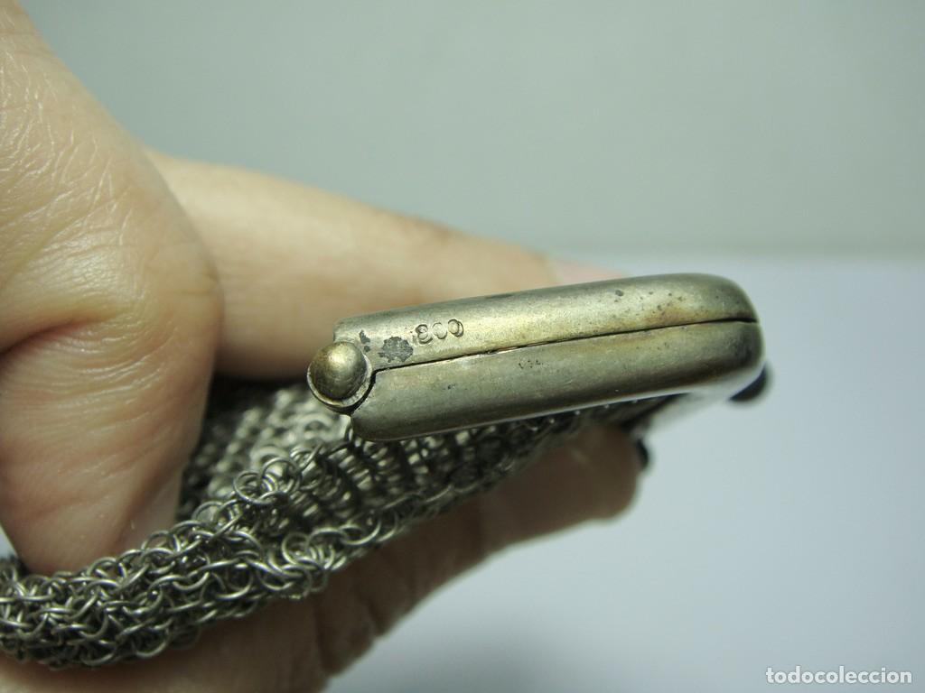 Antig&uuml;edades: Monedero de malla en PLATA con boquilla cuadrangular. Ca. 1910&ndash;1920 - Foto 4