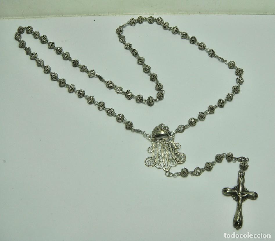 Antig&uuml;edades: Antiguo Rosario Completamente de Plata. - Foto 1