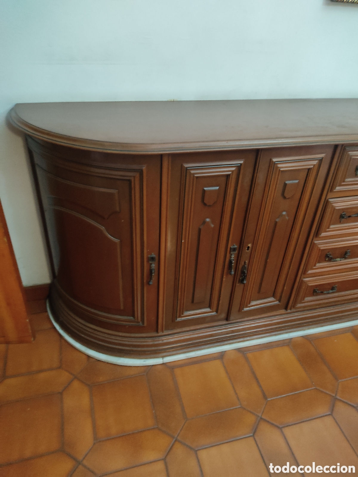 Antig&uuml;edades: Mueble comedor grande madera y marmol - Foto 3