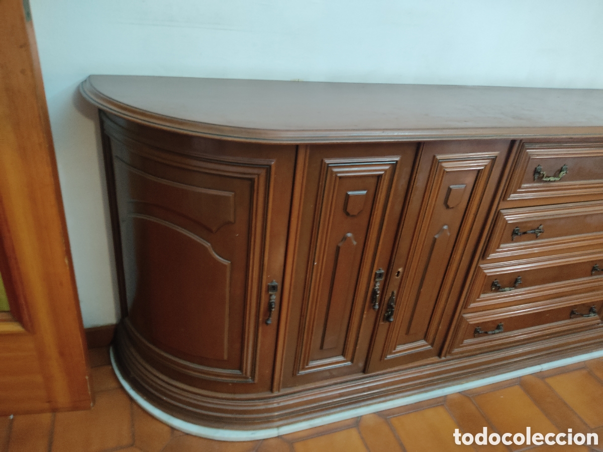 Antig&uuml;edades: Mueble comedor grande madera y marmol - Foto 5