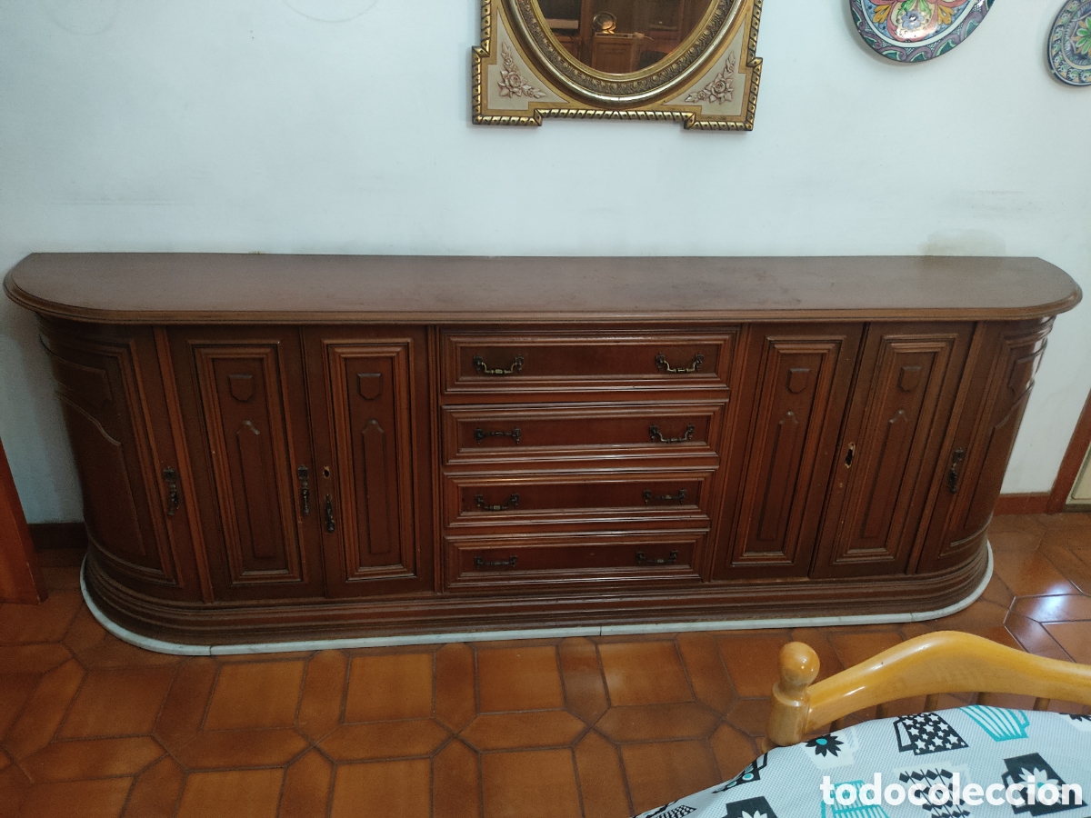 Antig&uuml;edades: Mueble comedor grande madera y marmol - Foto 1