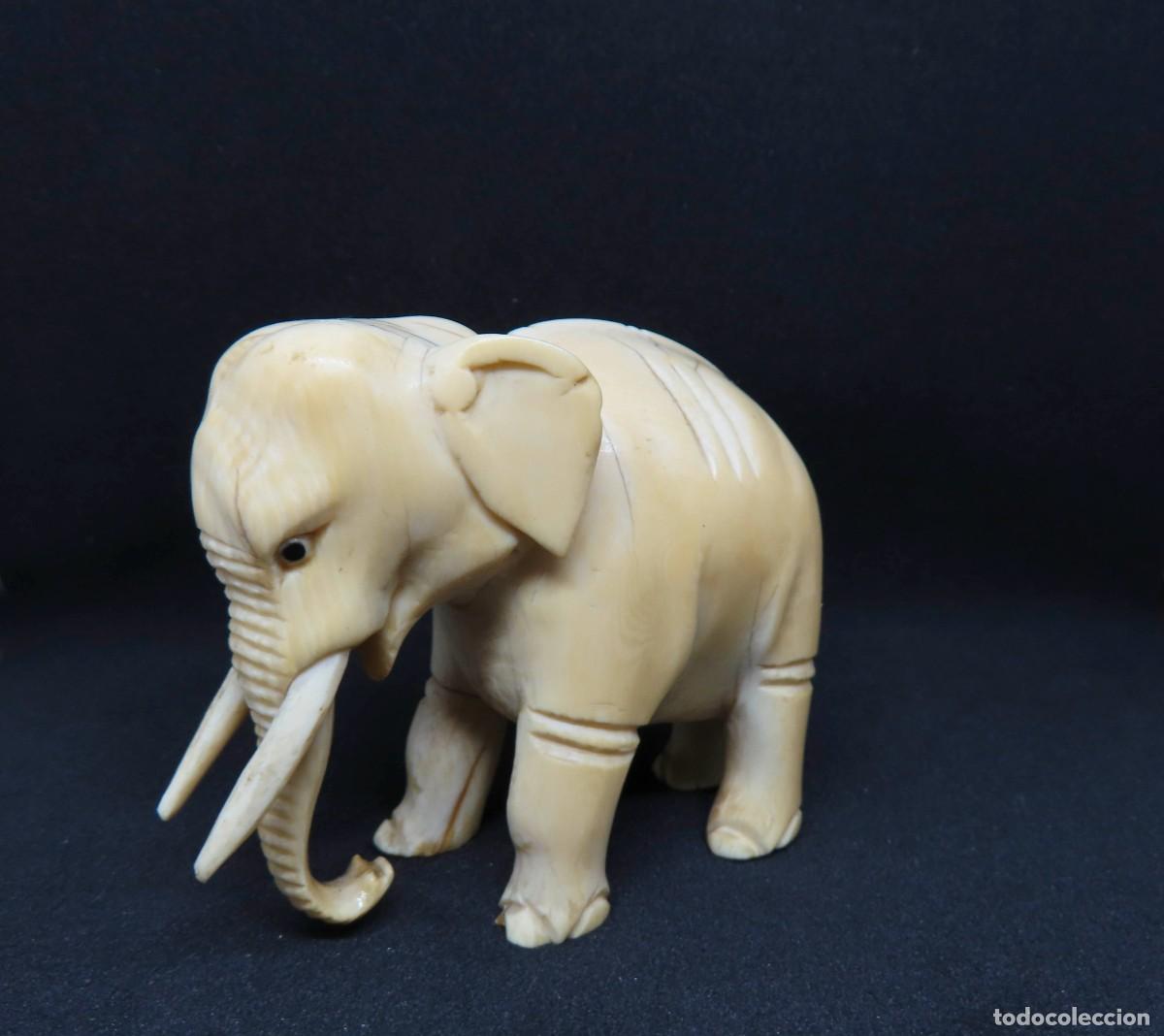 Antig&uuml;edades: Figura de elefante en marfil - Foto 4