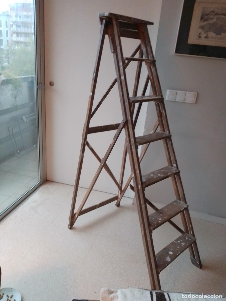 Antig&uuml;edades: Escalera antigua de madera - Foto 5