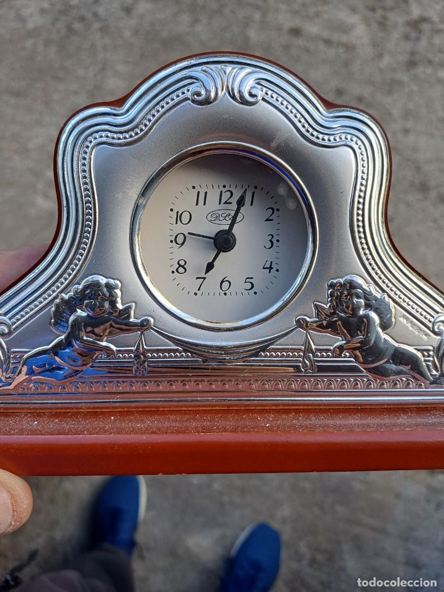 Antig&uuml;edades: RELOJ SOBREMESA PLATA Y MADERA (19 x 11 cms) - Foto 6