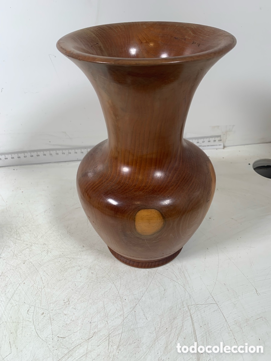 Antig&uuml;edades: 01_ Jarr&oacute;n florero de madera - Foto 2