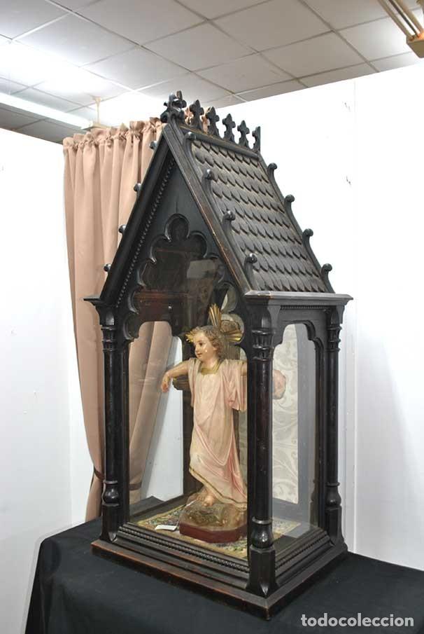 Antig&uuml;edades: CAPILLA ANTIGUA TALLADA ESTILO G&Oacute;TICO - Foto 3