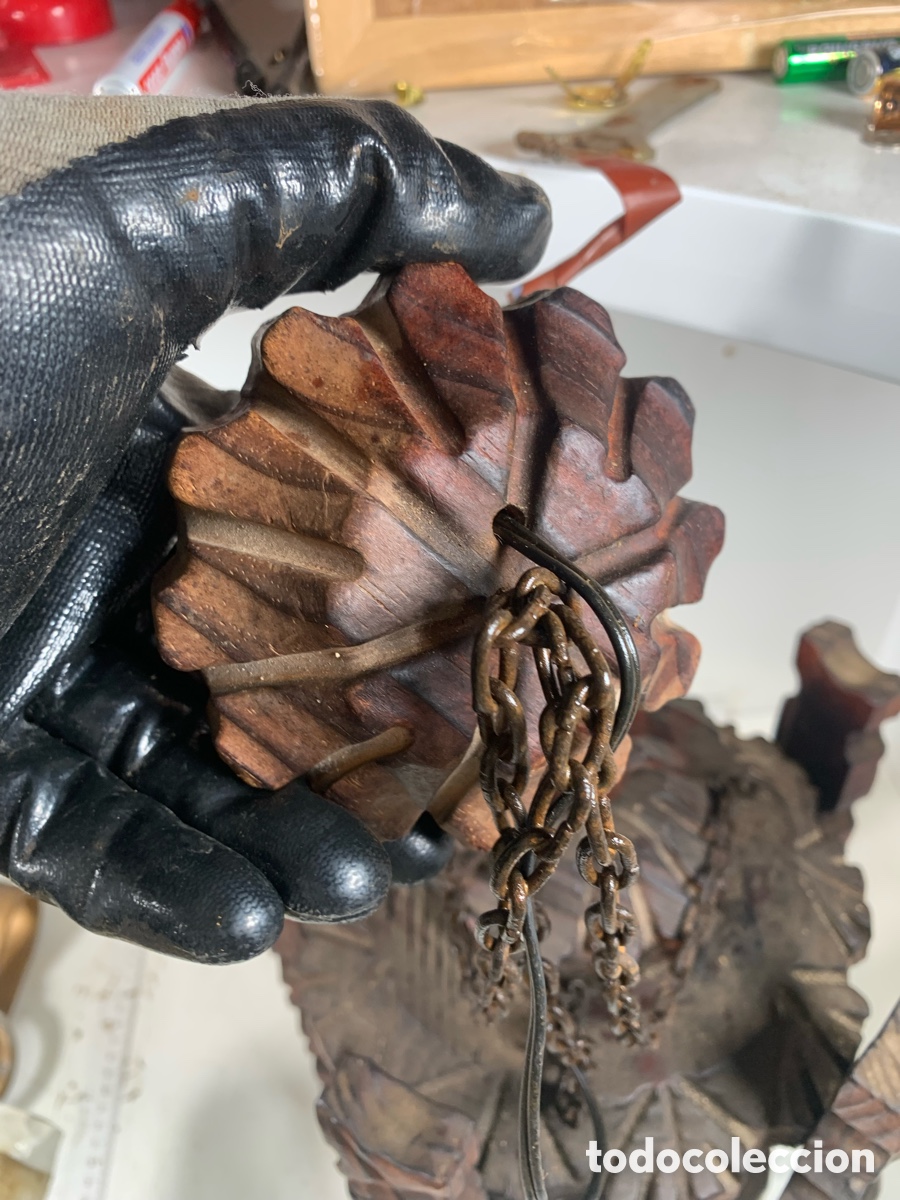 Antig&uuml;edades: 01_ L&aacute;mpara aplique de madera - Foto 4