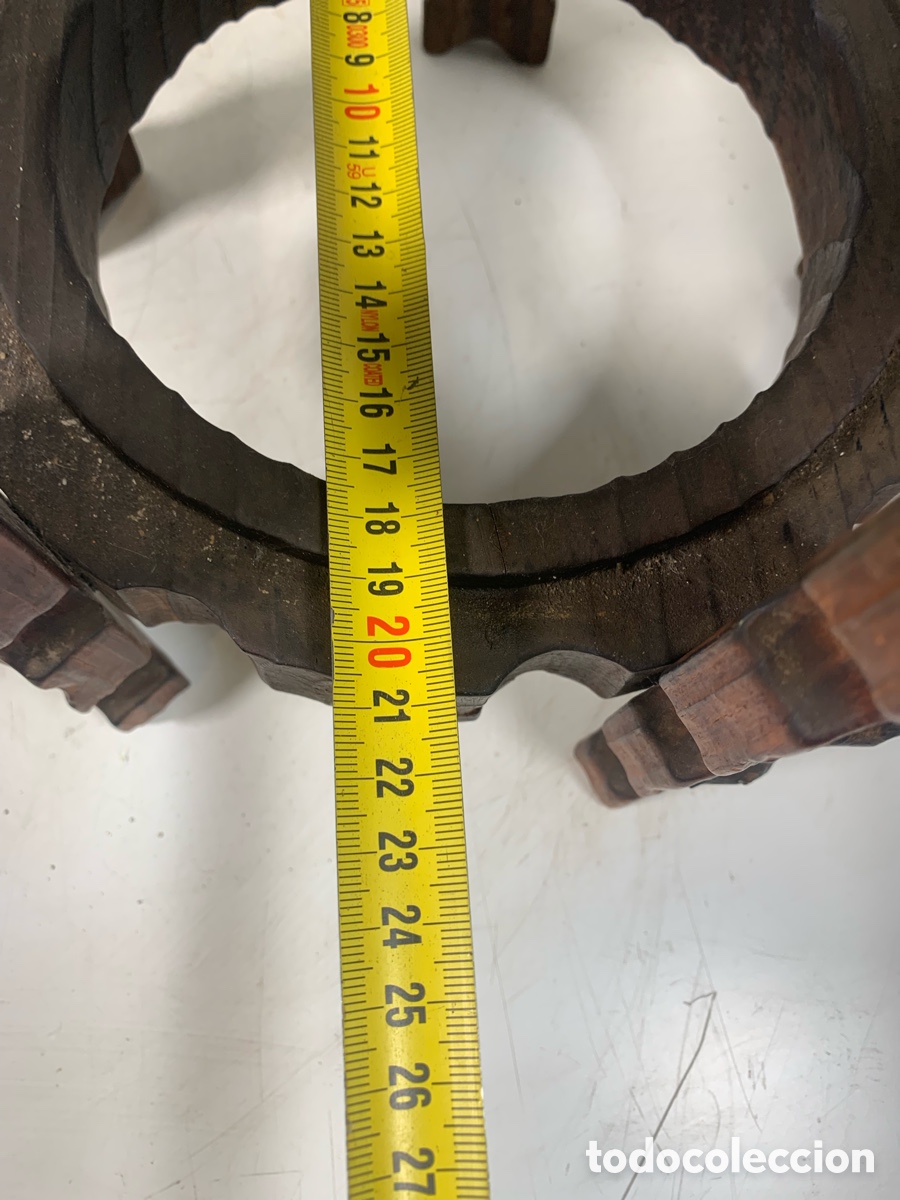 Antig&uuml;edades: 01_ L&aacute;mpara aplique de madera - Foto 11