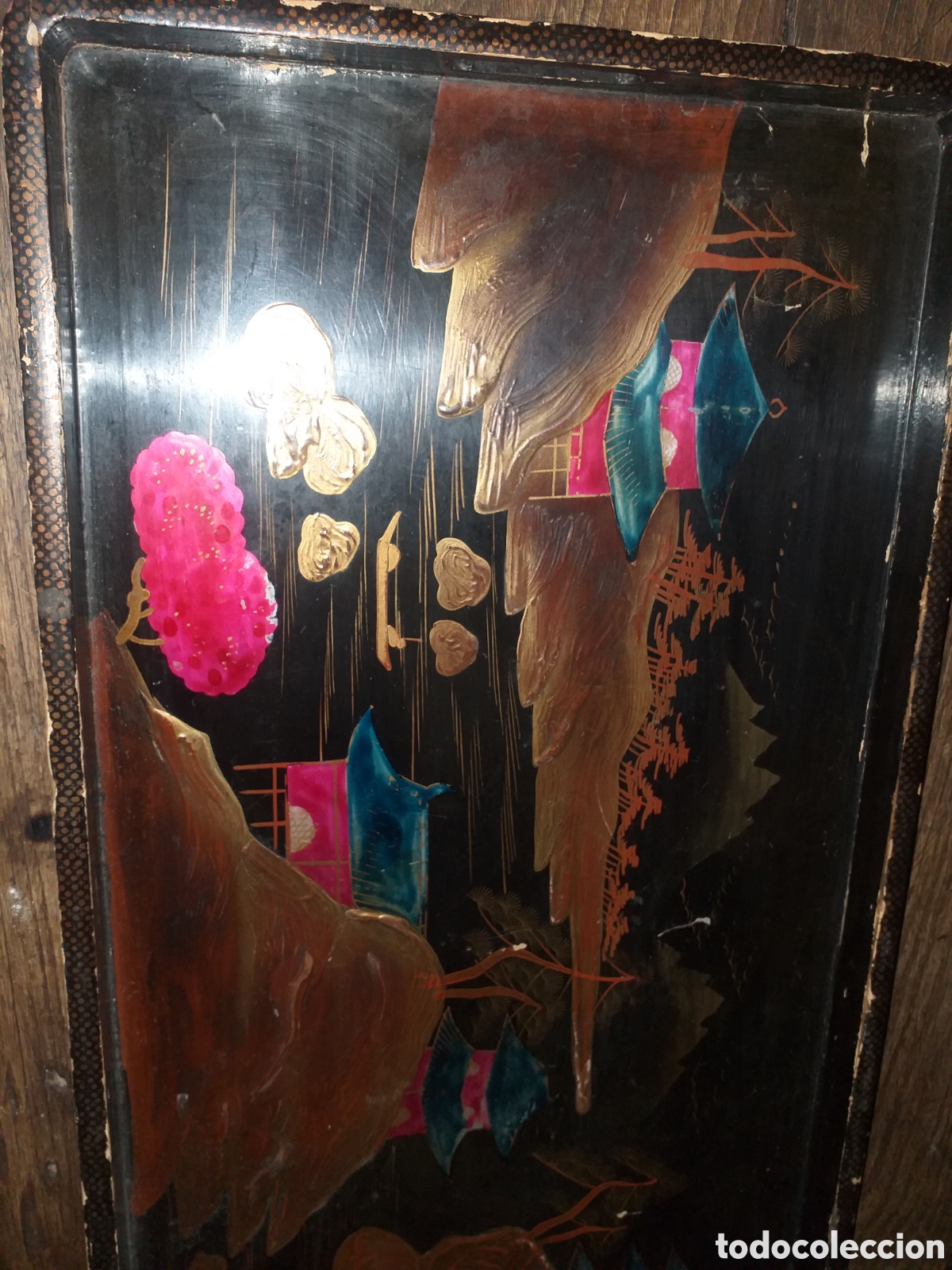 Antig&uuml;edades: Bandeja lacada antigua - Foto 2
