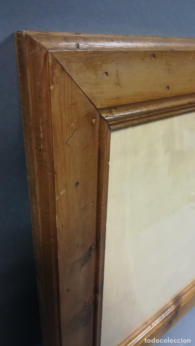 Antig&uuml;edades: MARCO DE MADERA DE PINO CON CRISTAL - Foto 2