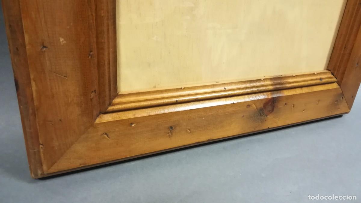 Antig&uuml;edades: MARCO DE MADERA DE PINO CON CRISTAL - Foto 4