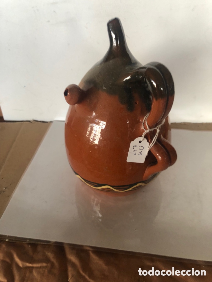 Antig&uuml;edades: BOTIJO DE BARRO BA&Ntilde;ADO - Foto 2
