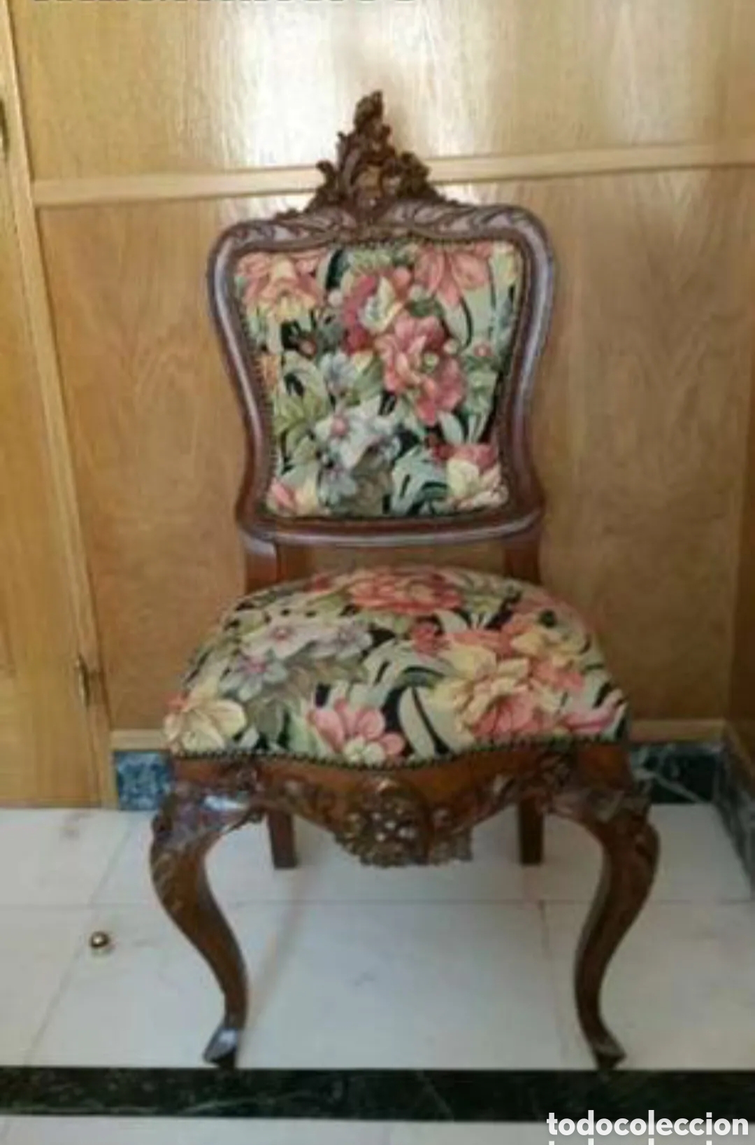 Antig&uuml;edades: sofa-tresillo nogal madera tallada - Foto 8