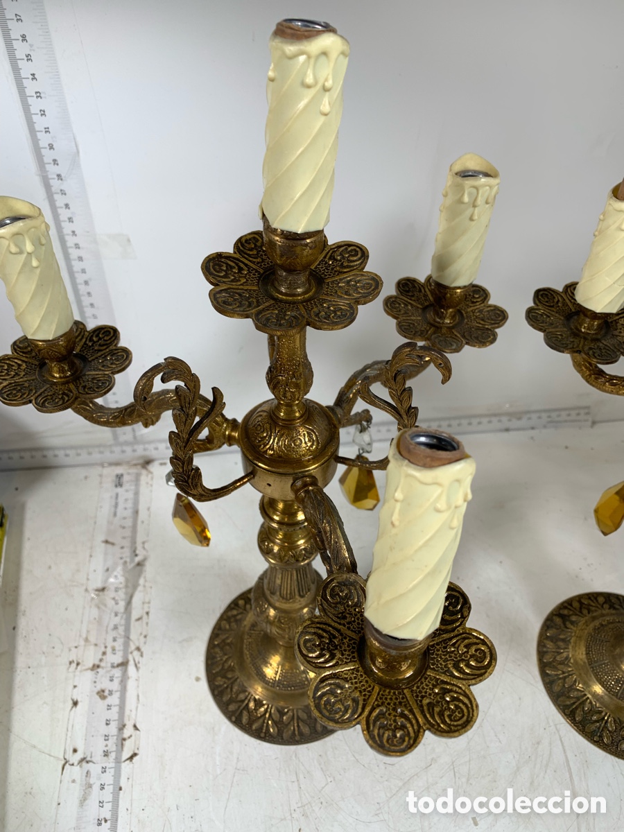 Antig&uuml;edades: 01_ candelabros de bronce - Foto 3
