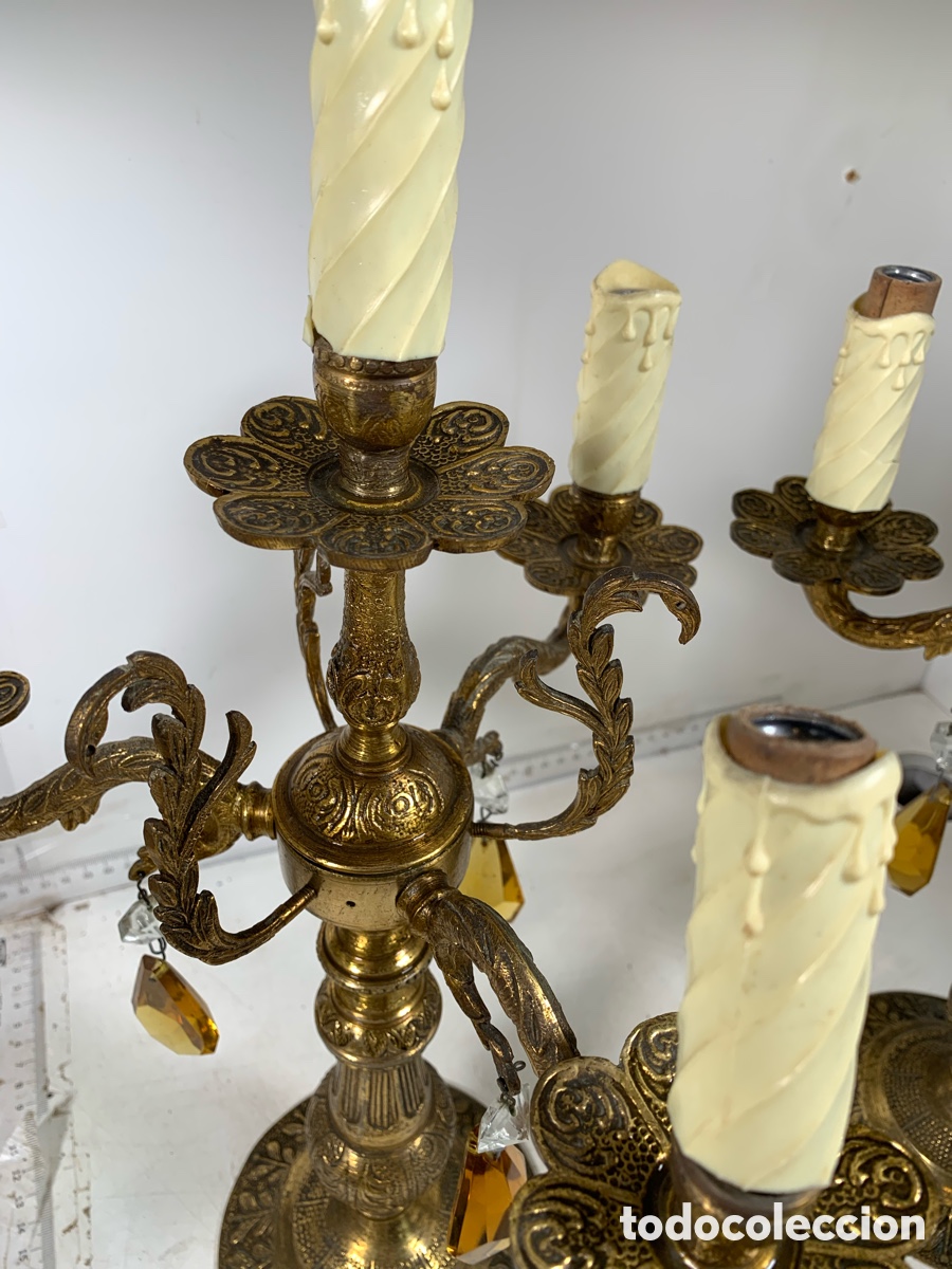 Antig&uuml;edades: 01_ candelabros de bronce - Foto 6