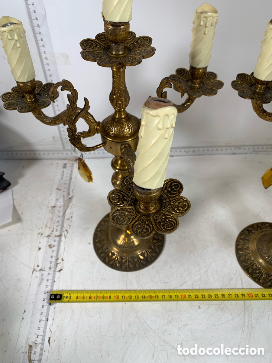 Antig&uuml;edades: 01_ candelabros de bronce - Foto 11