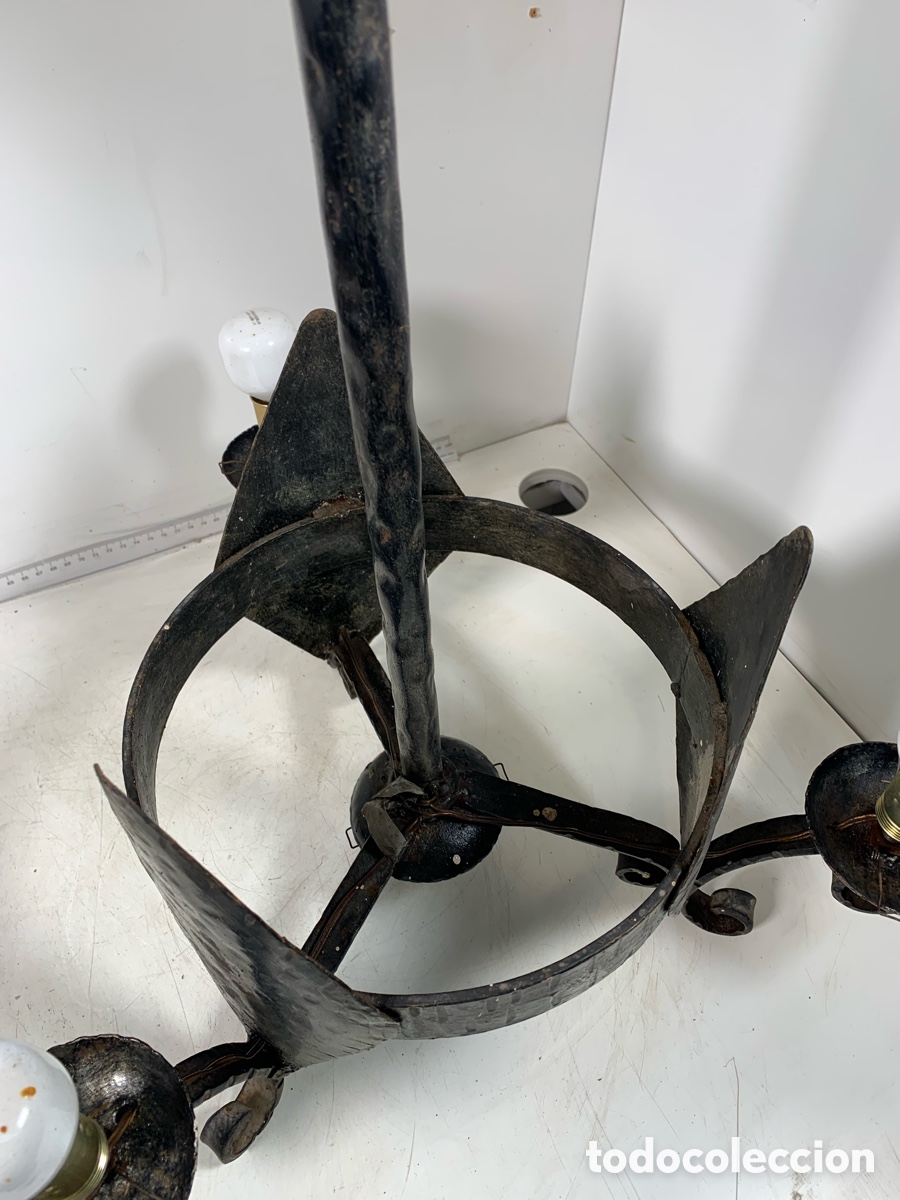 Antig&uuml;edades: 01_ l&aacute;mpara de techo de hierro forja - Foto 5