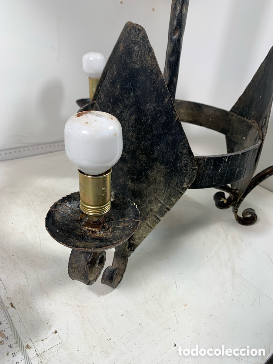 Antig&uuml;edades: 01_ l&aacute;mpara de techo de hierro forja - Foto 6
